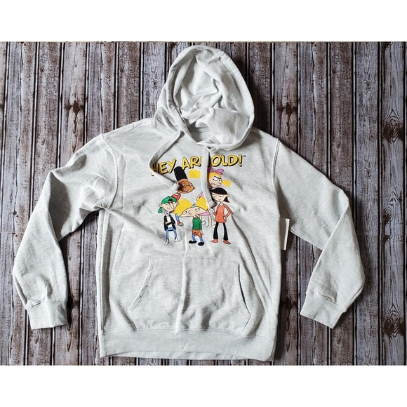 New Nickelodeon's Hey Arnold Juniors Gray Hoodie Cartoon Show Size Small 3/5 - Picture 3 of 10